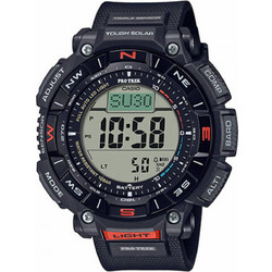 Casio Pro Trek Ψηφιακό Ανδρικό Ρολόι Χρονογράφος Solar με Μαύρο Καουτσούκ Λουράκι PRG-340-1ER