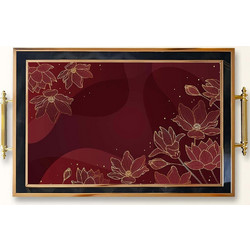 Δίσκος Σερβιρίσματος 244KNG1106 50x29x3,5cm Multi Aberto Design Γυαλί