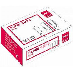 DELI Essential 100x Συνδετήρες Νο3 28mm από Ατσάλι, Πακέτο με 10 τεμάχια