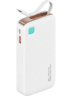 Usams CD225 Power Bank 10000mAh 20W με Θύρα USB-A & Θύρα USB-C Power Delivery White