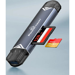 POWERTECH card reader PT-1343 για SD & micro SD, USB 3.2, 5Gbps, γκρι