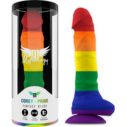 Mythology Corey Pride M Ρεαλιστικό Dildo με Βεντούζα & Όρχεις 18cm Πολύχρωμο