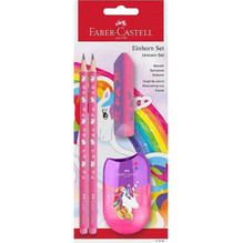 Faber Castell Σετ Μολύβια 2 Τεμάχια + Γόμα και ξύστρα Unicorn