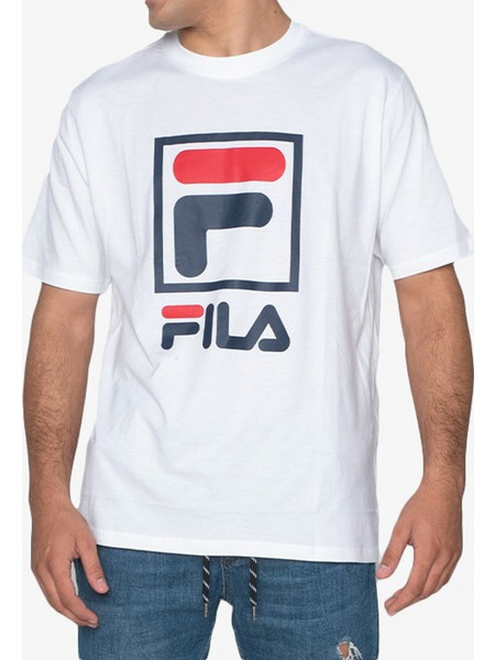 FILA Men Stacked Logo Tee - WHITE - LM015837-100