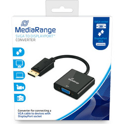 Καλώδιο MediaRange SVGA to DisplayPort converter, VGA socket/DP plug, 15cm, black (MRCS173)