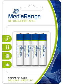 MediaRange Rechargeable Accu AAA 800mAh 4τμχ