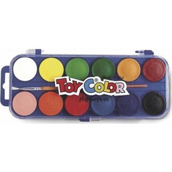 Toy Color Σετ Νερομπογιές με Πινέλο 12 Χρώματα 220.704