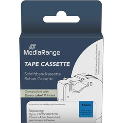 Mediarange MRDY91225 Ετικέτες Γενικής Χρήσης για Dymo 91225/S0721700 12mm, 4m, Laminated and Permanent Adhesive, Black on Blue