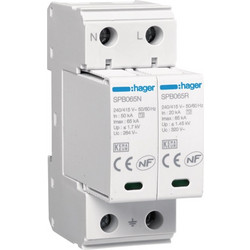Μονοφασικός Απαγωγός Υπέρτασης T2 2P 65kA 1,35kV TT-TNS + Βοηθητική Επαφή SPB265R HAGER
