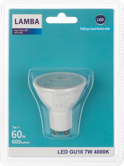 Λαμπτήρας LED GU10 7W - Ουδέτερο Λευκό Φως