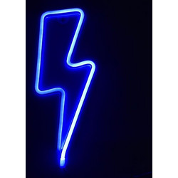LED Neon Φωτιστικό Κεραυνός Μπλε με USB 11.5x28cm