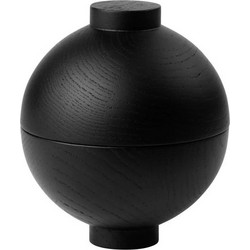 Διακοσμητικό Δοχείο Με Αποθηκευτικό Χώρο Sphere Box - Δρυς Μαύρο O12 x H15 cm KRISTINA DAM studio