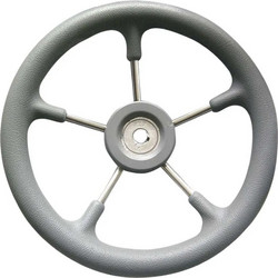 Τιμόνι Inox 36 cm με λαβή πολυουρεθάνης - Λευκό