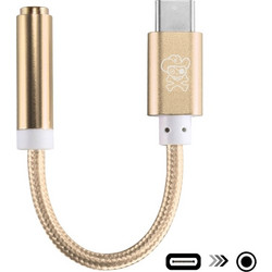 ENKAY Hat-Prince USB-C / Type-C σε 3.5mm Nylon Woven Audio Adapter, Μήκος: περίπου 10cm (Gold) (ENKAY) (OEM)