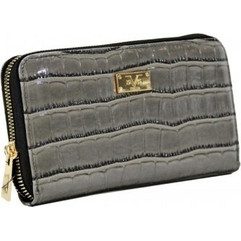 Versace 19V69 Μεγάλο Γυναικείο Πορτοφόλι με Φερμουάρ Γκρι AW-239530
