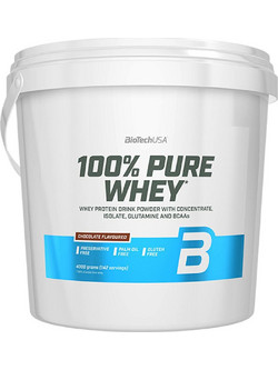 Biotech USA 100% Pure Whey Chocolate Πρωτεΐνη Ορού Γάλακτος Γράμμωσης Χωρίς Γλουτένη 4kg