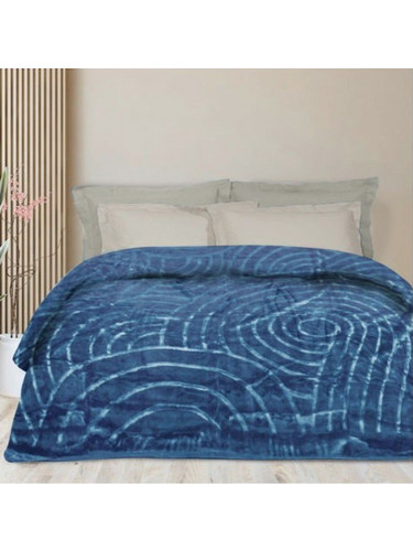 Κουβέρτα Bελουτέ 220x220cm Blue-Petrol AM-005