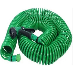 KMT Tools Σετ Σπιράλ Λάστιχο Ποτίσματος 7.5m και Πιστόλι με 7 Λειτουργίες Ψεκασμού Πράσινο - ΜΑΥΡΟ