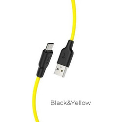 Hoco Regular USB 2.0 to micro USB Cable Κίτρινο 1m (X21)