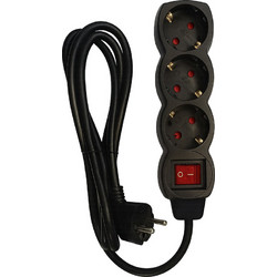 KAL ELECTRONICS SLGE-903K ΜΑΥΡΟ ΠΟΛΥΠΡΙΖΟ 3-ΘΕΣΕΩΝ ΜΕ ΔΙΑΚΟΠΤΗ 11309