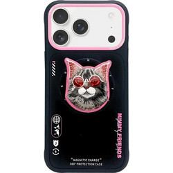Θήκη Face Nimmy Apple iPhone 17 Pro Glasses Cool Cat MagSafe Black Pink