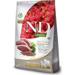Farmina N&D Quinoa Grain Free Neutered Medium & Max Adult with Duck, Quinoa, Broccoli & Asparagus 12kg