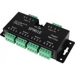 GloboStar RGBCONTROLLER 73446 LED Digital RGB Ενισχυτής Σήματος SP901E LED Pixel WS2812B WS2811 SPI Signal Amplifier Repeater 10000 IC Professional Series 5-24V 288W - IP20 - Μ14 x Π5.6 x Υ2.8cm - 1 Χ