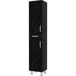 Ντουλάπι κουζίνας - μπάνιου Selina Megapap χρώμα sencron black 35x31x179εκ
