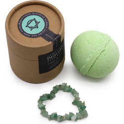 Ancient Wisdom Green Aventurine Gem Bracelet Bath Bomb Set