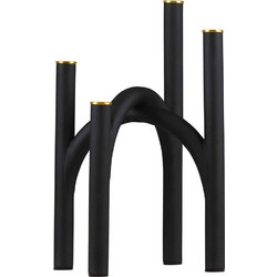 Κηροπήγιο Angui 22,8x22,8x34cm Black-Gold Aytm Μέταλλο