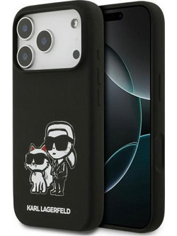 Θήκη Σιλικόνης Karl Lagerfeld Apple iPhone 18 Pro/ 17 Pro Sketch & Logo Karl & Choupette Μαύρο N68998