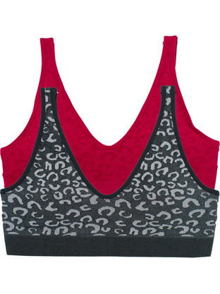 2 Pack Μπουστάκια Animal Print Μαύρο - Κόκκινο