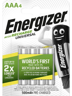 Energizer Accu Recharge Universal AAA 500mAh 4τμχ