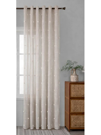Κουρτίνα Με Τρέσα Palline Soffici Ημιδιάφανη Μπεζ 270x295cm Galifas 44609204 - Galifas