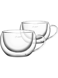 Σετ Φλιτζάνια Cappuccino Γυάλινα με Χερούλι THERMO Double Wall 270ml VASO Lamart LT9012 Διάφανο Τεμ. 2