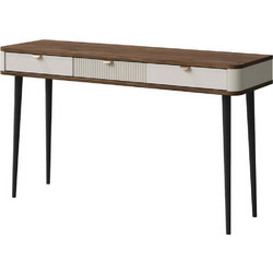 Κονσόλα Marly Reg 162908559 130x40x82cm Off White-Brown Μοριοσανίδα,Mdf
