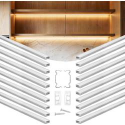 VEVOR Σετ 20 U-σχήμα καναλιών αλουμινίου LED 1M με γαλακτώδες κάλυμμα, τάπες και κλιπ στερέωσης LEDDDCUX33FTAGY5K001V0