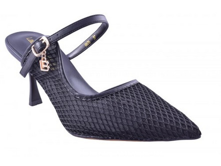 Laura Biagiotti Κομψά Mules 7,5 cm με διάφανο διχτυ | LB-9676 | Μαυρο