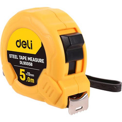 DELI μέτρο DL9005B, με κλείδωμα & clip ζώνης, 5m x 19mm