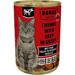 Rokus Adult Chunks with Beef in Gravy 810gr