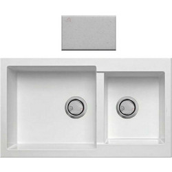 Crown Quadra Q-86 Ένθετος Νεροχύτης Γρανίτη Bianco Ice 86x50cm