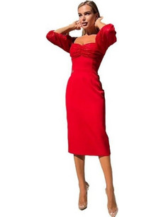 Evening dress model 170840 Bicotone M258-02 red (38)