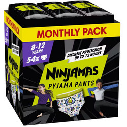 Πάνες Pampers Ninjamas Pyjama Night Pants Monthly Pack 54τεμ. για Αγόρια 8-12 ετών (27-43kg)