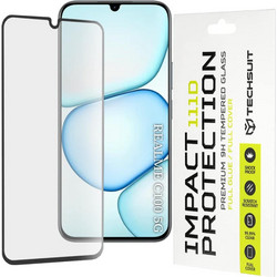 Techsuit - 111D Πλήρης Κάλυψη / Πλήρες Γυαλί με Κόλλα - Realme C100 5G - Μαύρο