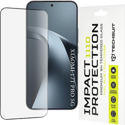 Techsuit - 111D Πλήρης Κάλυψη / Πλήρες Γυαλί με Κόλλα - Xiaomi 17T Pro - Μαύρο