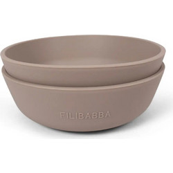 Filibabba Μπολ Φαγητού Σιλικόνης Warm Grey 2τμχ