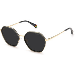 Polaroid Eyewear PLD6147/S/X KB7/M9 Γυναικεία Γυαλιά Ηλίου Τετράγωνα Μεταλλικά Χρυσά με Μαύρο Polarized Καθρέπτη Φακό