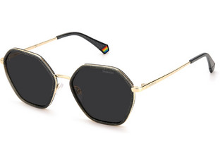 Polaroid Eyewear PLD6147/S/X KB7/M9 Γυναικεία Γυαλιά Ηλίου Τετράγωνα Μεταλλικά Χρυσά με Μαύρο Polarized Καθρέπτη Φακό