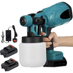 Επαναφορτιζόμενο Πιστόλι Βαφής Spray Gun - Ομοιόμορφη Κάλυψη - 800ml Δοχείο, 3 Ακροφύσια, 2 Μπαταρίες, Ρυθμιζόμενη Ροή, για Μάστορες & DIY