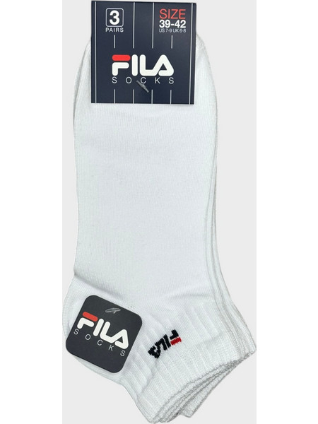 Fila Super Bubble Ανδρικές Κάλτσες Κοντές Λευκές 3Pack F4455-300